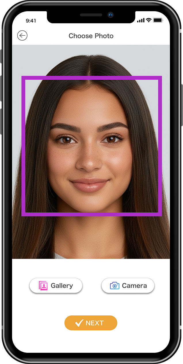 Screen for choosing a photo