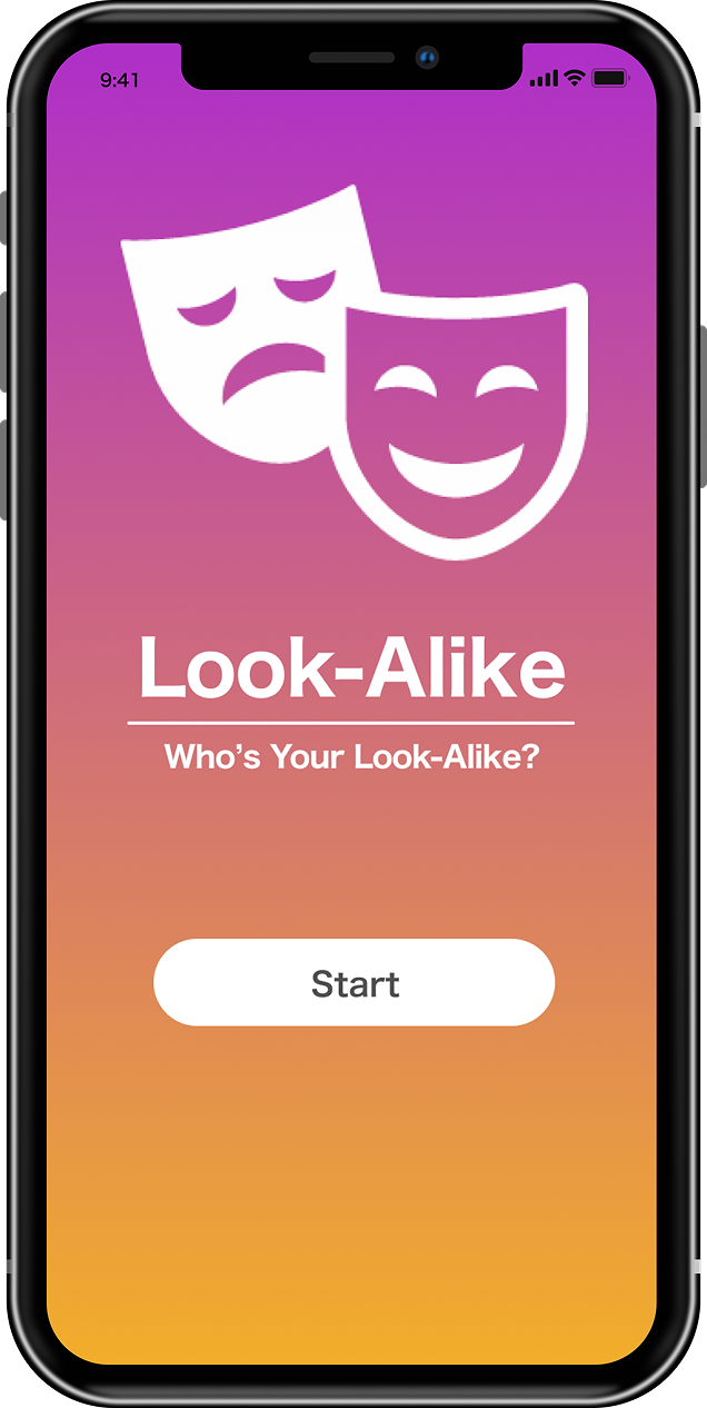 Look-Alike app start screen